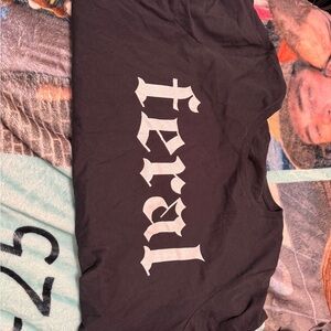 Gildan Black Tee with White Gothic Print